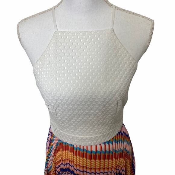 Bisou Bisou Michele Bohbot Colorful Sleeveless White Women Dress Size 2 New - Picture 3 of 3